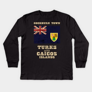 Flag of Turks and Caicos Islands Kids Long Sleeve T-Shirt